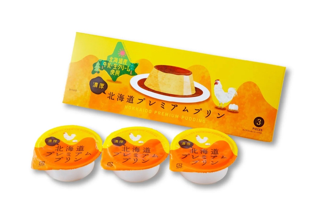 Hoksin - Bánh flan cao cấp Hokkaido Premium Pudding - Hộp 3 cái