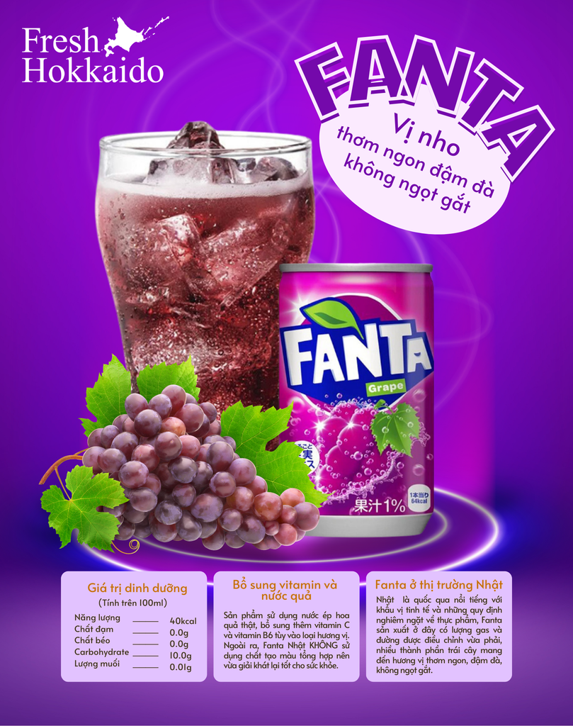 Fanta Nhật Bản - Fanta Nho - Lon 160ml