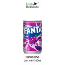 (Sỉ inbox) Nước ngọt trái cây có gas Fanta Nhật Bản dạng mini lon, nắp vặn, chai vị cam nho đào 160ml 