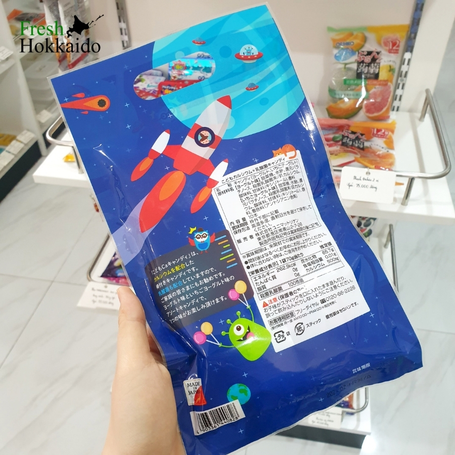 Kẹo mút Unimat Riken - Xanh (Canxi)/Vàng (DHA) - Gói 10 que