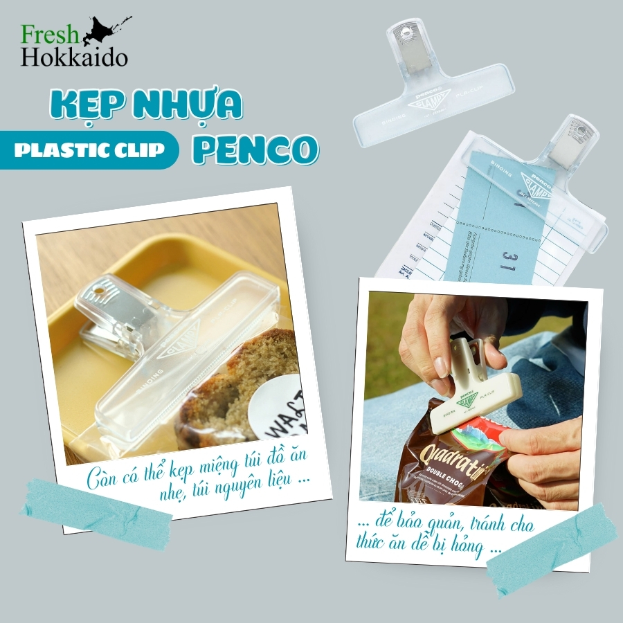 [penco] Kẹp nhựa - Plastic Clip - Trong suốt/Dạ quang