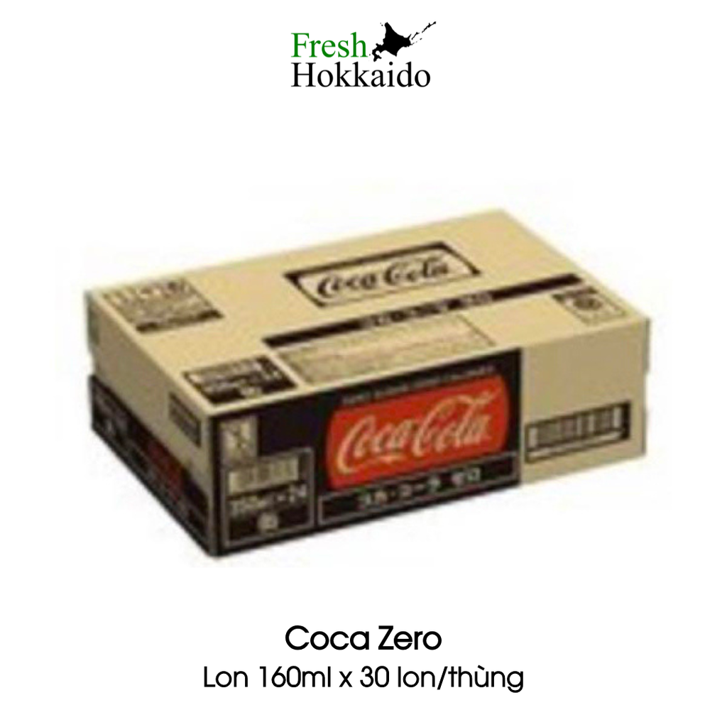 Thùng nước ngọt có gas CocaCola Zero nhập khẩu Nhật Bản (lon 160ml x 30)