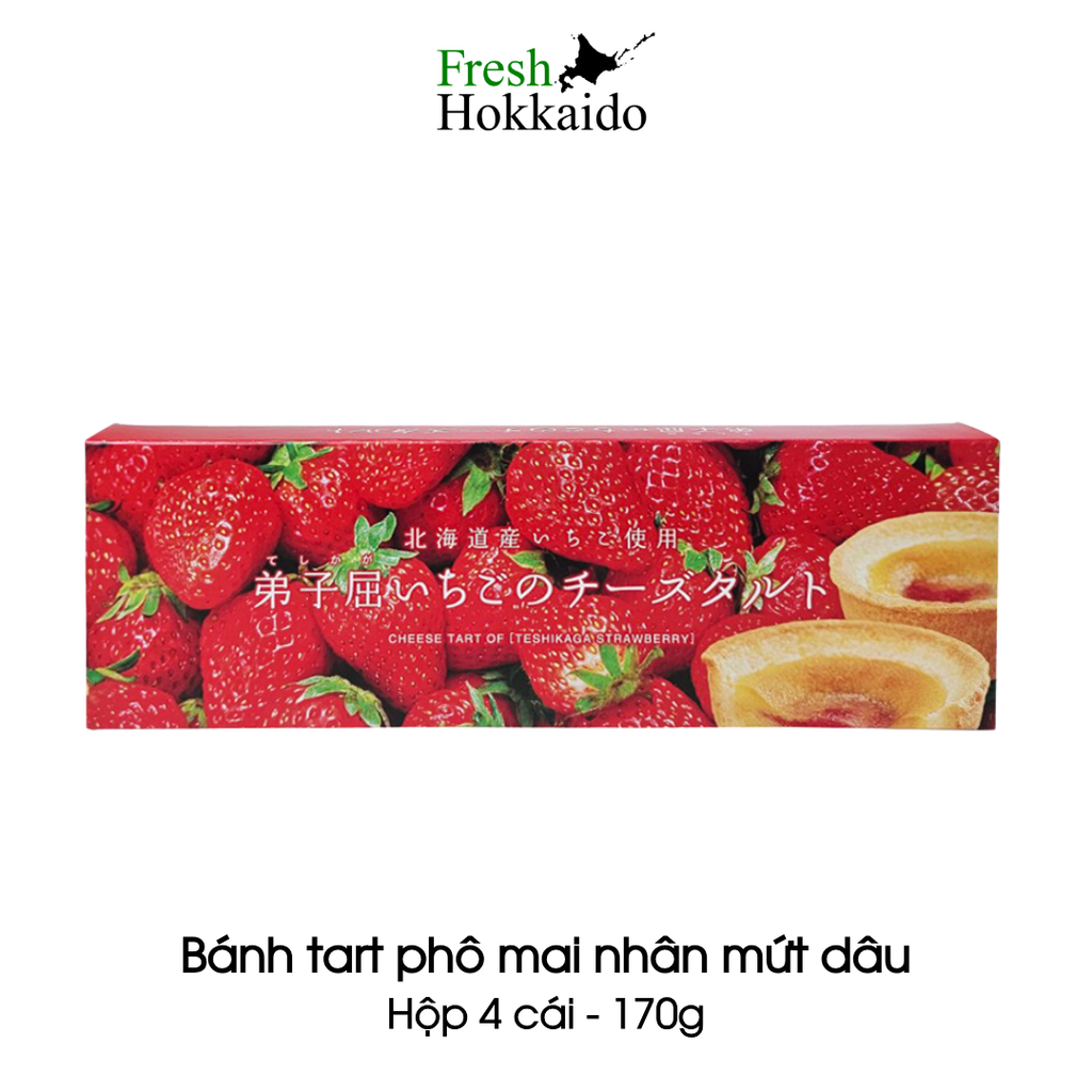 Hase Seika - Bánh tart phô mai dâu tây Teshikaga - Hộp 4 cái