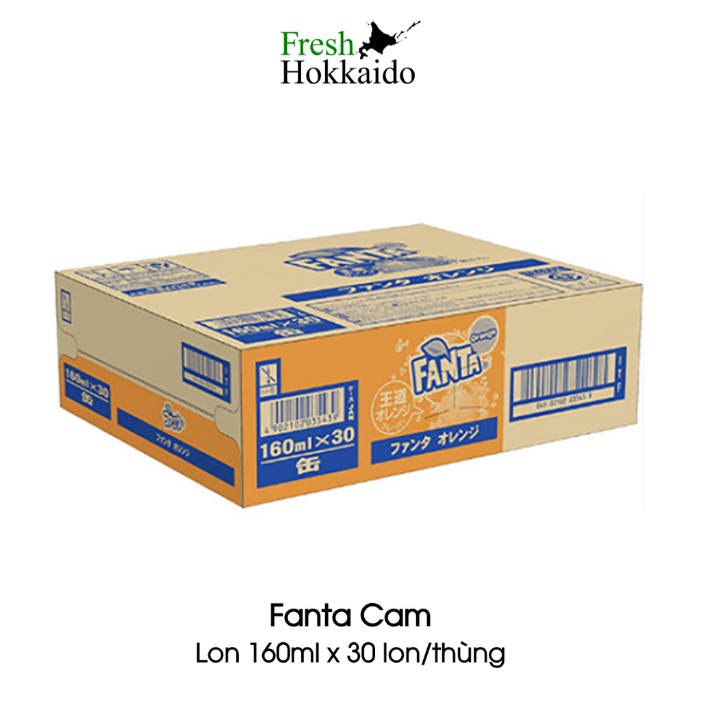 Thùng nước ngọt có gas Fanta cam nhập khẩu Nhật Bản (lon 160ml x 30)