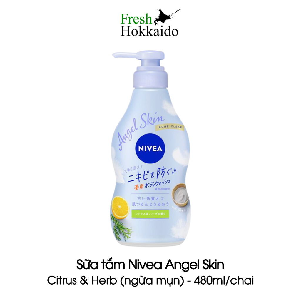 Sữa tắm Nivea Angel Skin - Citrus & Herb (ngừa mụn) - Chai 480ml