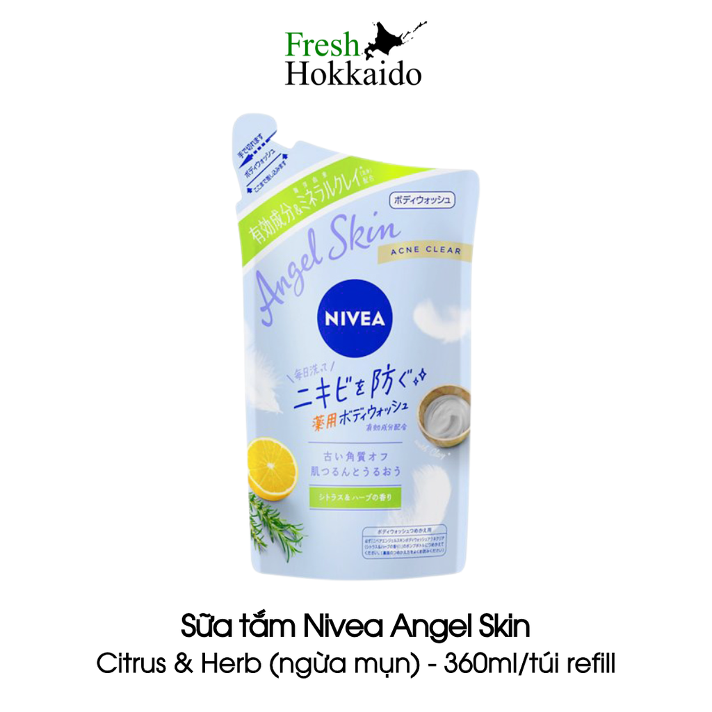 Sữa tắm Nivea Angel Skin - Citrus & Herb (ngừa mụn) - Túi 360ml