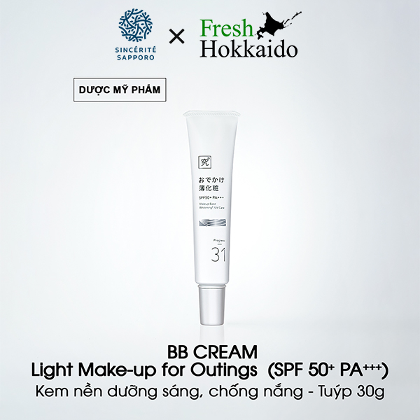 [Sincérité Sapporo] BB cream dưỡng sáng, chống nắng - Tuýp 30g