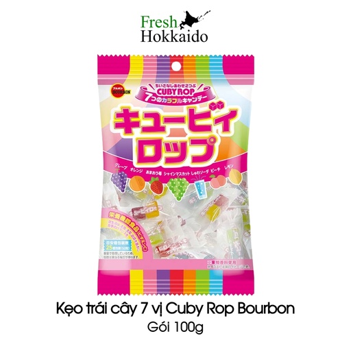 Kẹo trái cây 7 vị Cuby Rop Bourbon - Gói 100g