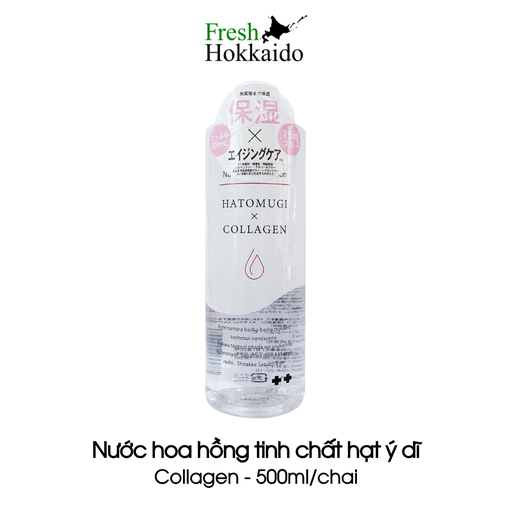 [23146559252] [SATSUDORA] Nước hoa hồng tinh chất hạt ý dĩ – Collagen – Chai 500ml