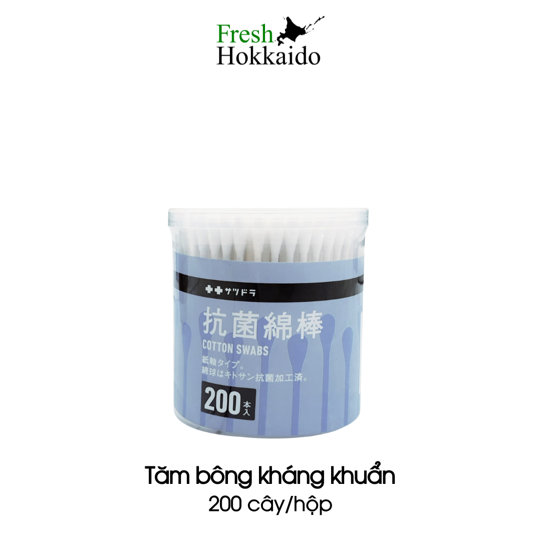 [21359263873] [SATSUDORA] Tăm bông kháng khuẩn – Hộp 200 cây