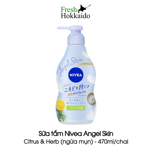 Sữa tắm Nivea Angel Skin - Citrus & Herb (ngừa mụn) - Chai 470ml